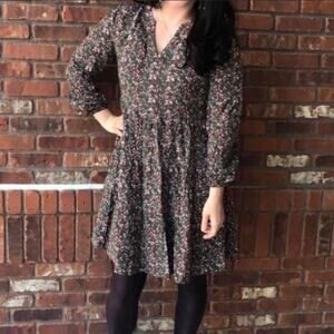 Matilda Jane Brown&Pink Fabulously Floral Tiered Mini Dress Sz.S NWT